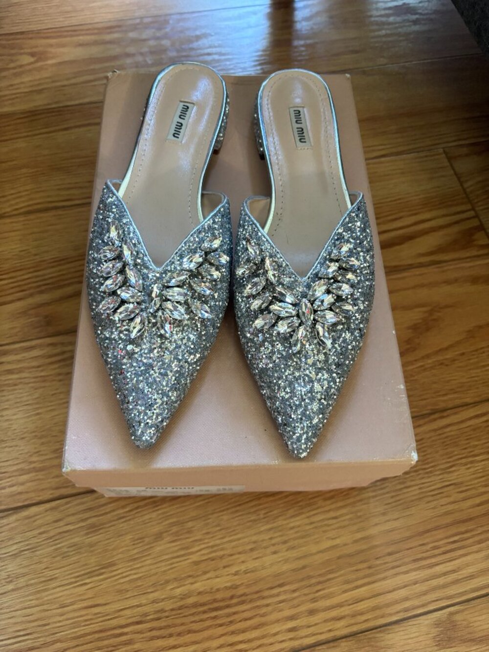 Miu Miu, size EU 39 = 8.5 US, Silver